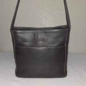 Vintage 90's COACH Sonoma 4924 Dark Brown Pebbled Leather Crossbody Shoulder Bag
